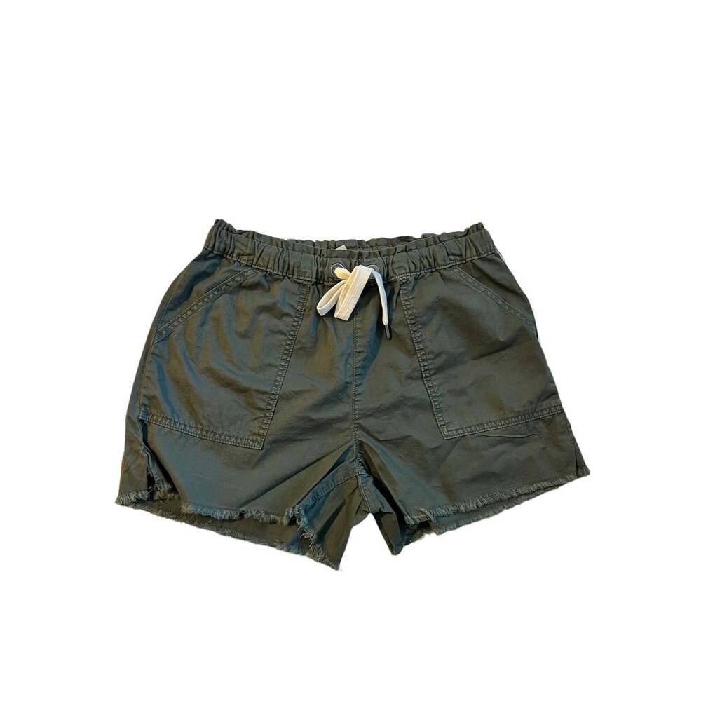 No Boundaries Shorts Juniors M Green Super High Rise Tie Front M Frayed Boho B3 - Picture 2 of 10